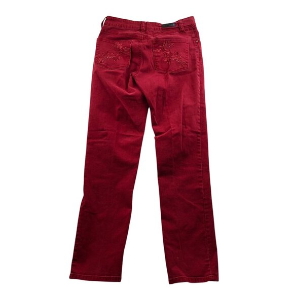 Lee Womens Jeans Size 6 Medium Classic Straight Leg Casual Mid Rise Red Denim - Picture 2 of 15